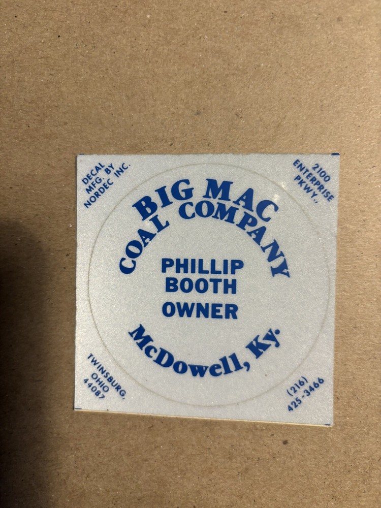 Coal mining stickers, nice older coal company