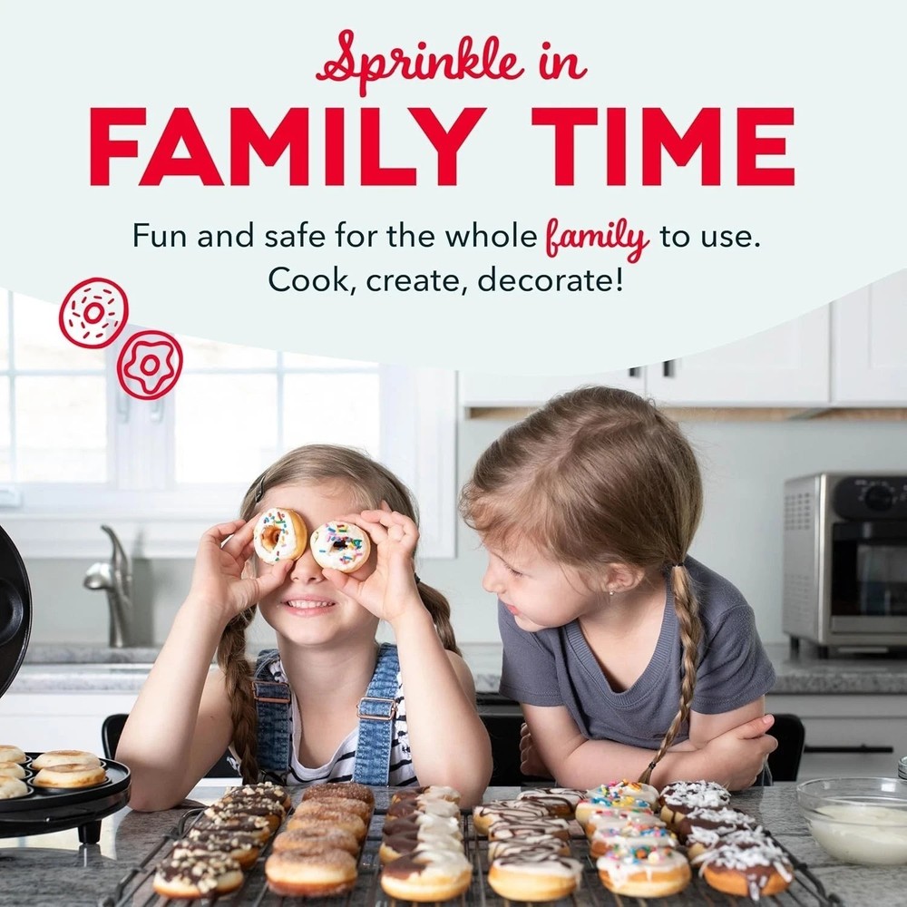 Dash Express Mini Donut Maker ~ Makes 7, Non-Stick, Recipes Included