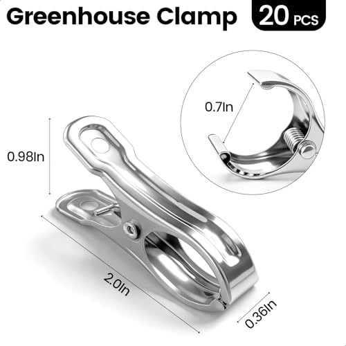 Garden Clips, Stainless Steel Greenhouse Clamps Clips for Netting, Heavy Duty