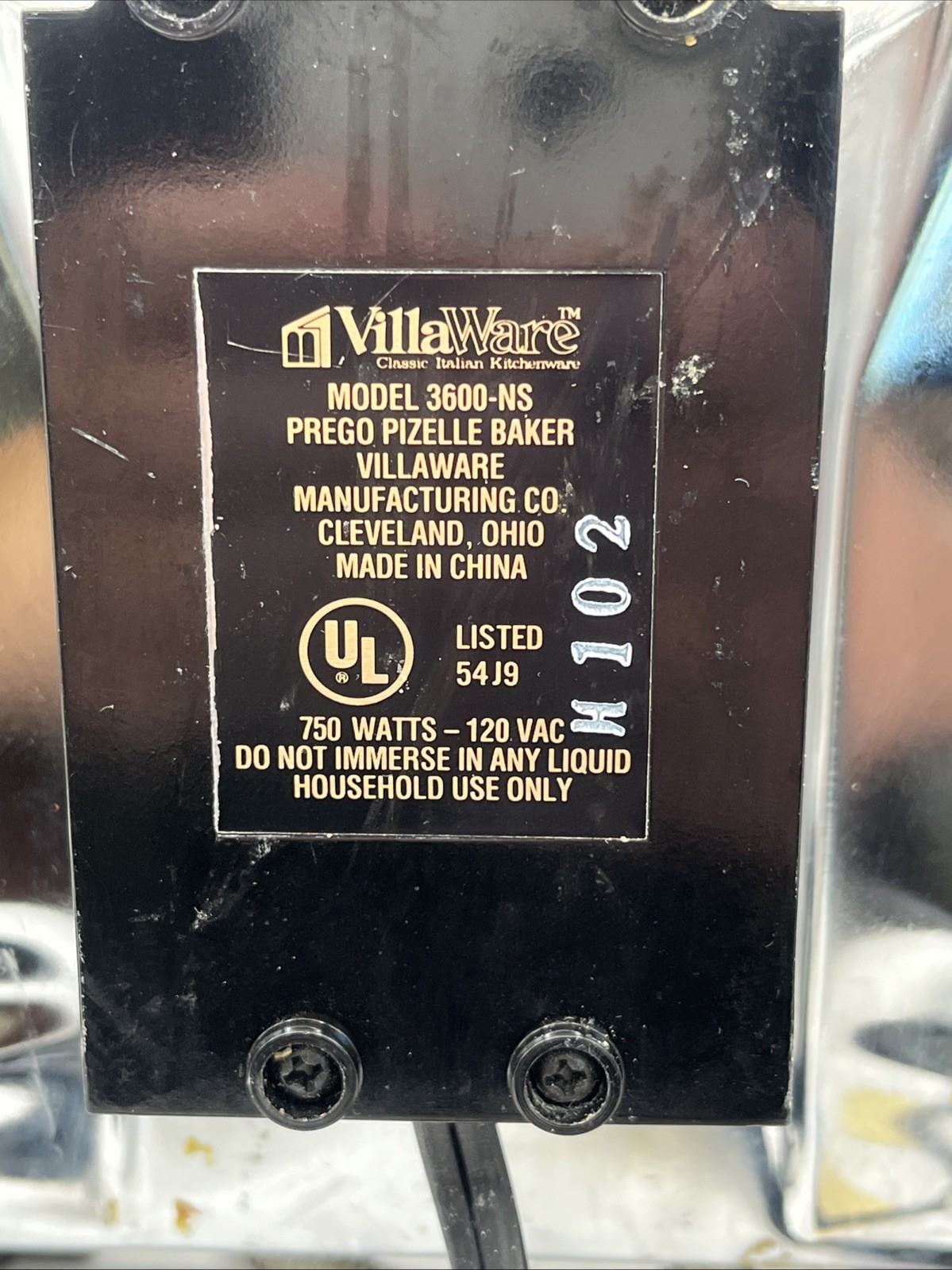 💥Excellent VillaWare Prego Pizzelle Baker Maker 3600-NS Italian Cookie Mold