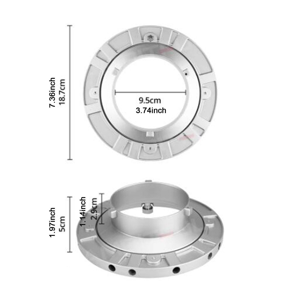 Metal Speed Ring Adapter 7.3inch Diameter Adjustable with Multi Mounting °