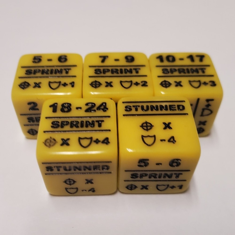 5x Battletech Alpha Strike Sprint Movement and Stunned Modifier Dice
