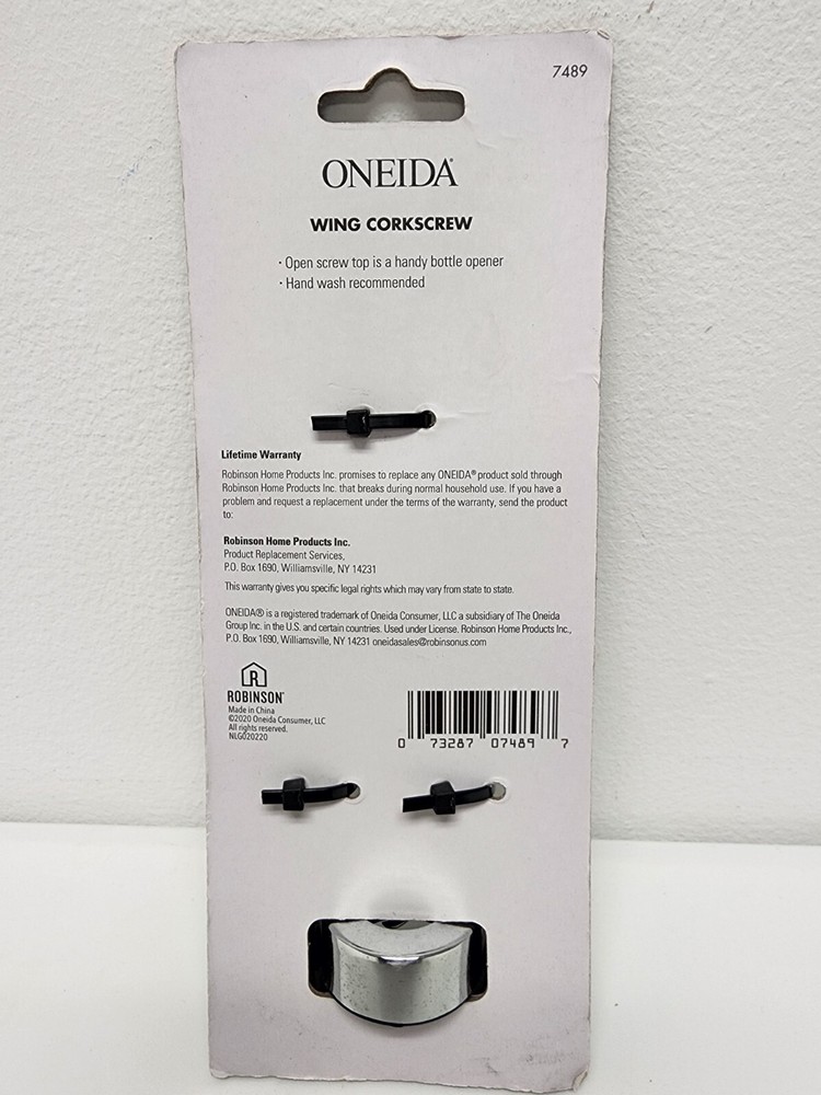 Oneida Wing Corkscrew Bottle Opener - SILVER