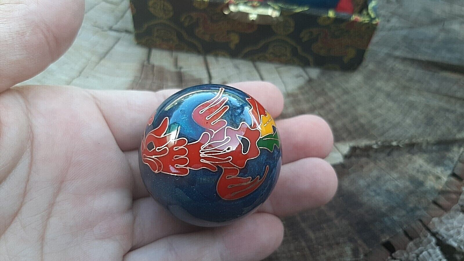 Chinese Healthy Therapy Chrome 2 balls Set /40mm/Dragon&Phoenix/Exercise 