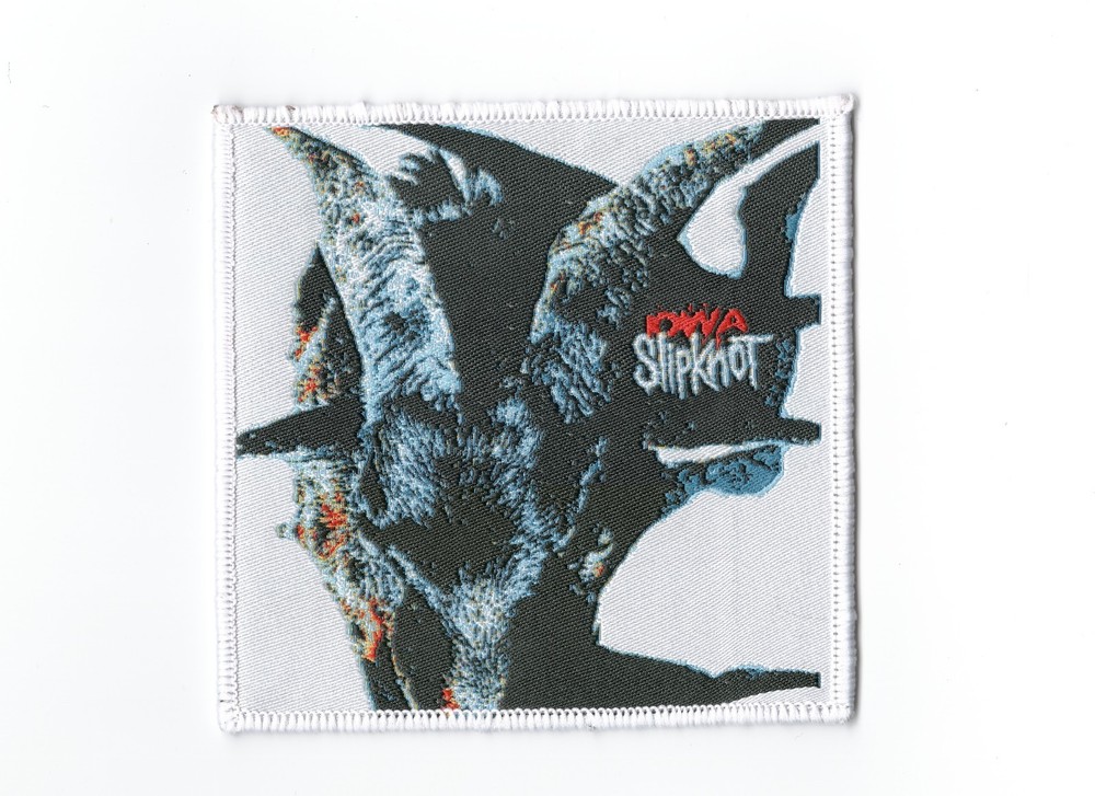SLIPKNOT ,IOWA, SEW ON WHITE BORDER WOVEN PATCH