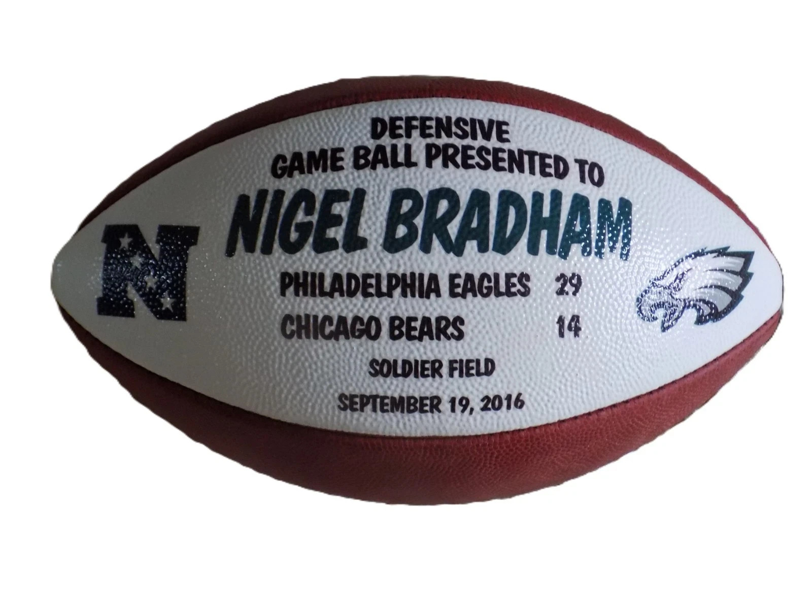 Philadelphia Eagles Game Used Duke NFL Football Presentation Trophy Gameball