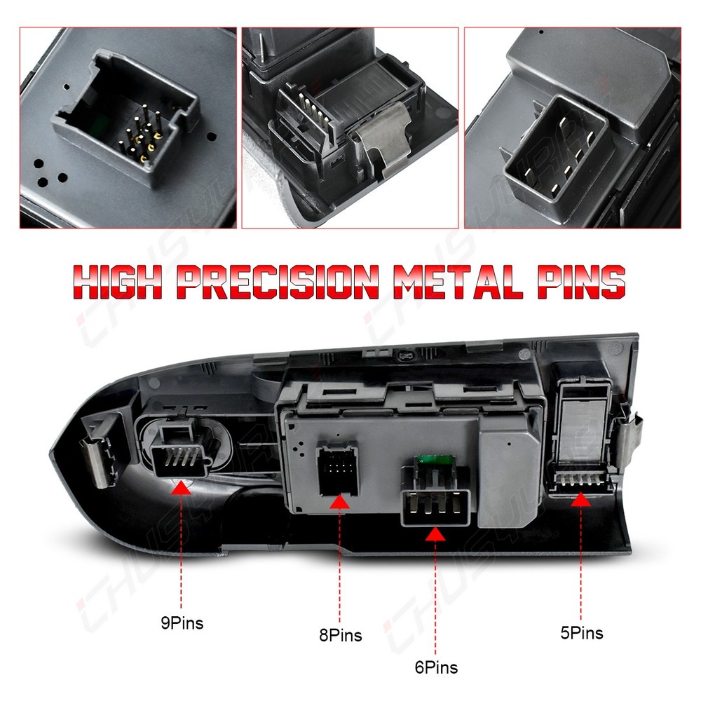 Window Master Switch 22968506 Bezel Mirror & Lock Fits Chevy Silverado 2500