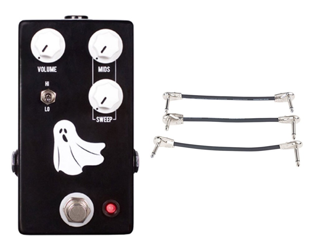 JHS Haunting Mids Mid Cut and Boost Pedal + Gator Patch Cable 3 Pack