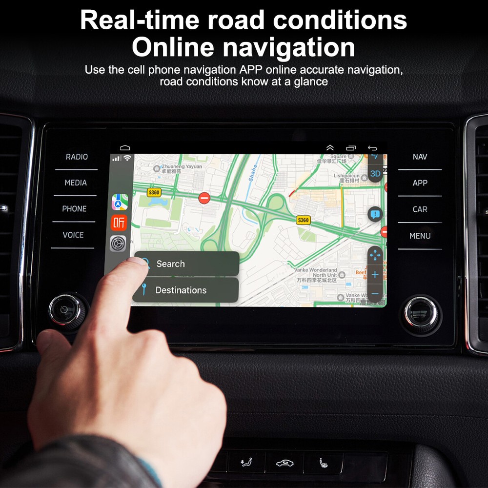 Wireless CarPlay Adapter For iPhone Apple Android Auto Wired to Wireless Dongle