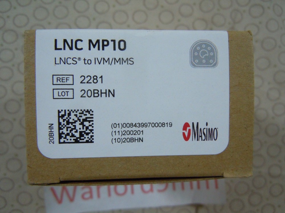 NEW MASIMO LNC MP10 SPO2 TRUNK CABLE REF. 2281.
