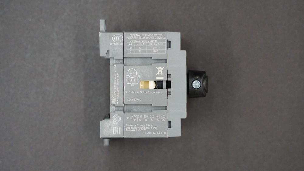 ABB OT40F3 Disconnect Switch, 40A, 3PH