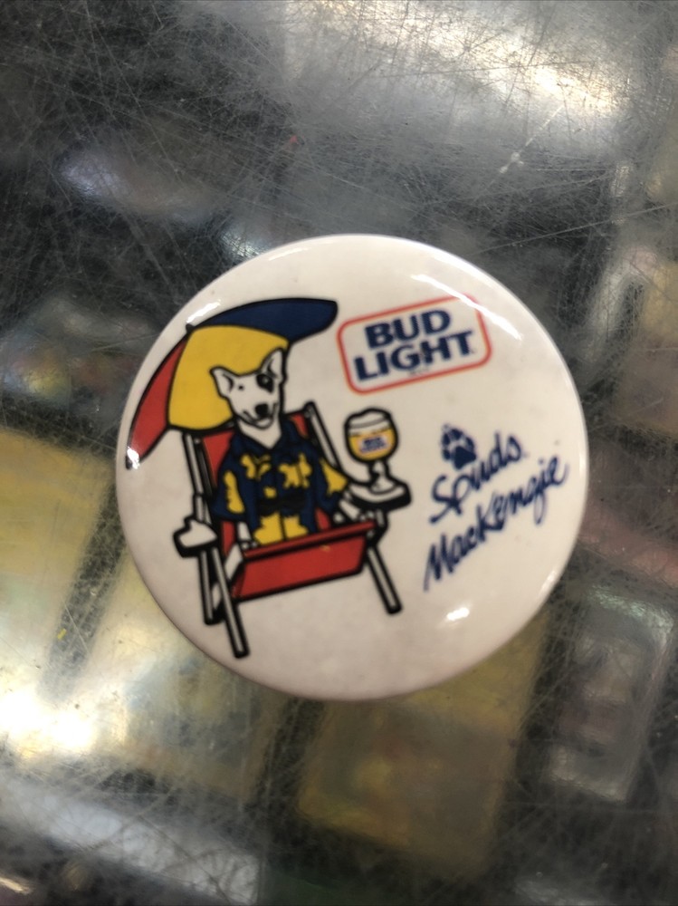 Vintage Bud Light Spuds Mackenzie Flare Pinback Button