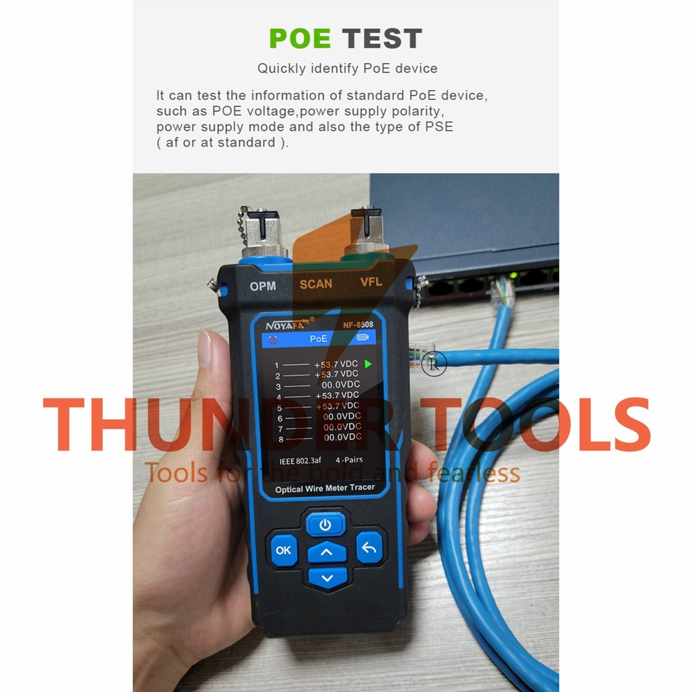 Thunder Tools NOYAFA Optical Network Cable Meter Tracer with LCD Display