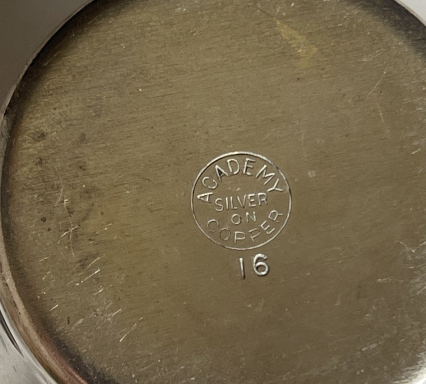 Vintage Academy Silver on Copper Creamer Pitcher 3”