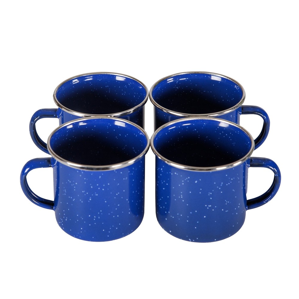 Deluxe 24-Piece Enamel Tableware Set Blue