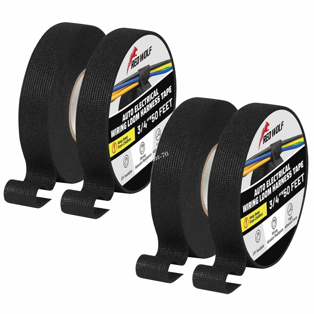 4 Rolls Wire Loom Harness Insulation Tape Cloth Wrap Protection Heat Resistant