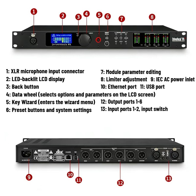 PA2 Audio Processor Speaker Management System Loudspeaker 2 Input 6 Output New
