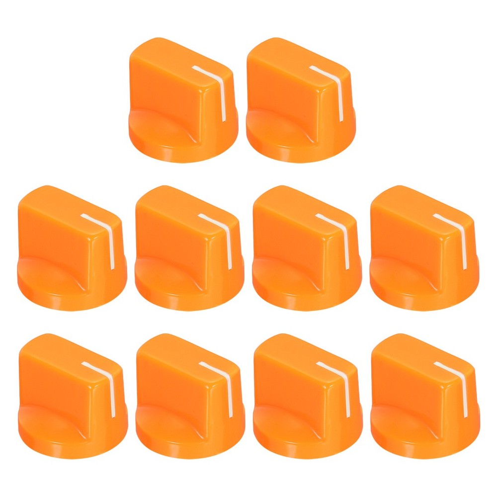 10Pcs 6.4mm Shaft Hole Pedal Knobs Pointer Control Knobs with Set Screw Orange