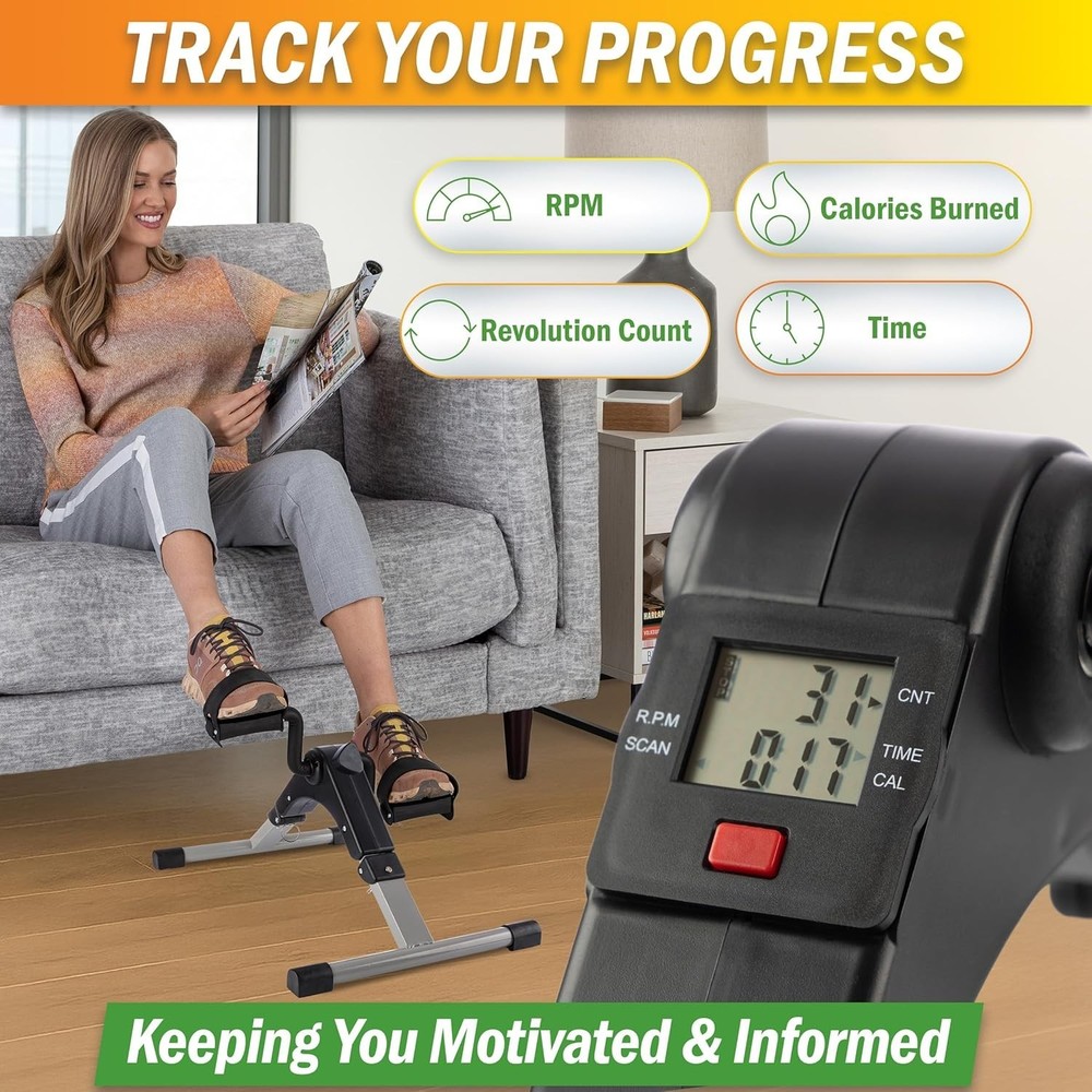Mini Foldable Exercise Bike with Electronic Display – Ideal for Physical Therapy