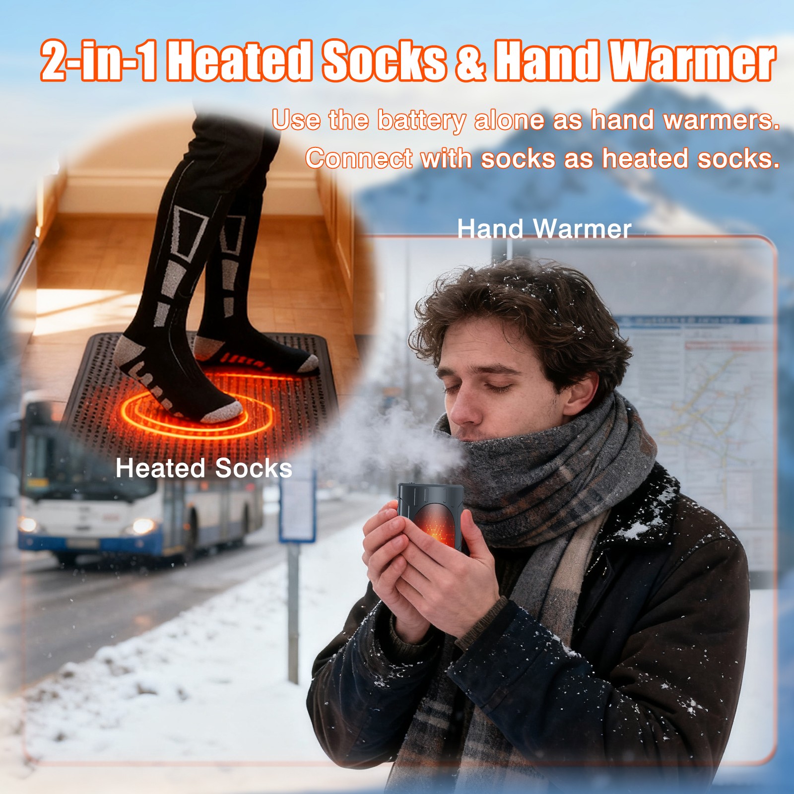 Men/Women Heated Socks – Rechargeable 7500mAh, 2025 Upgraded 360° Heat
