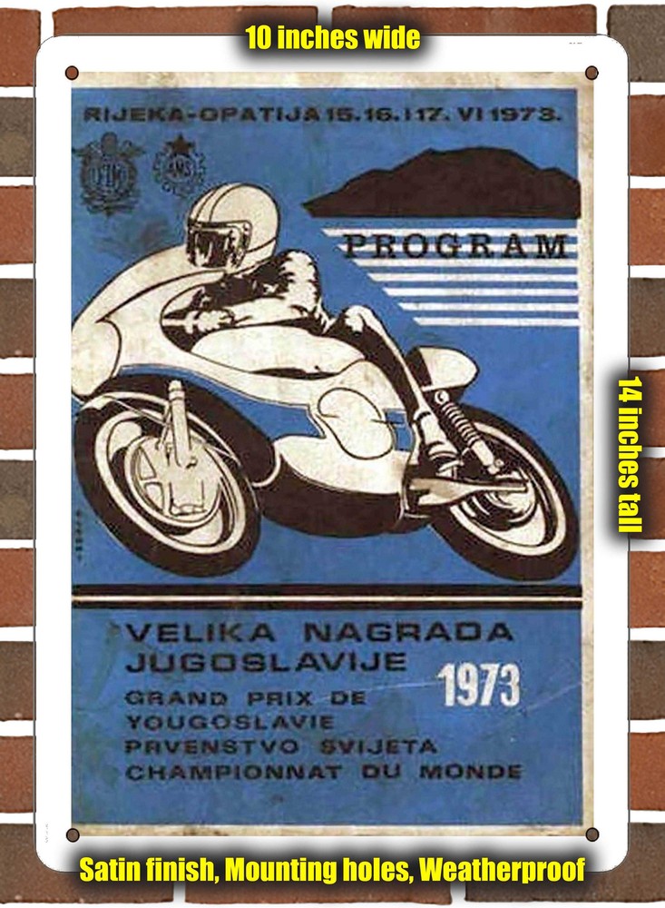 Metal Sign - 1973 Opatija Racing Program - 10x14 inches