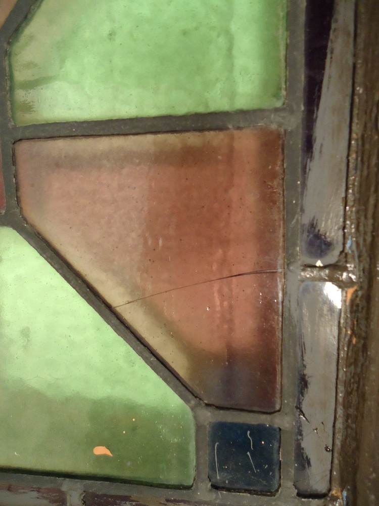 Vintage Stained Glass Window Panel (2034)NS