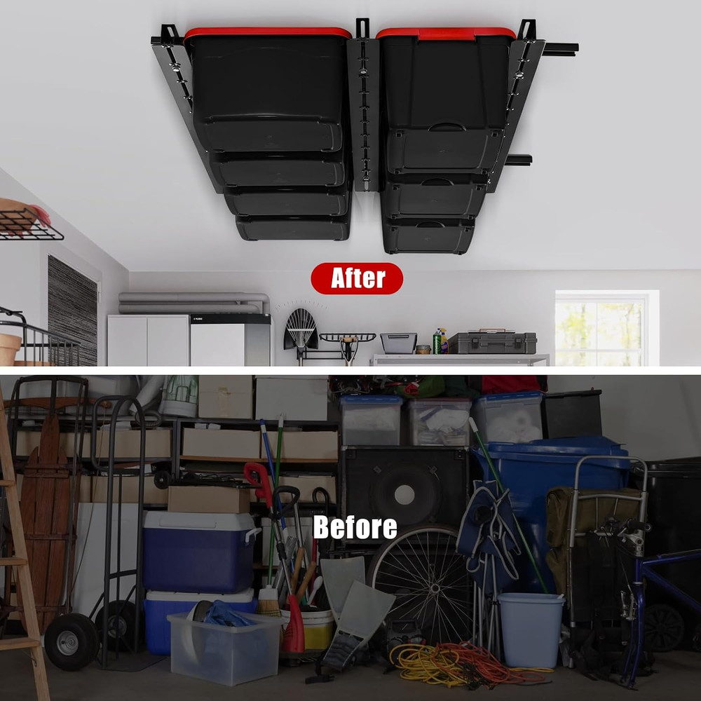 Overhead Garage Storage Racks, Adjustable Garage Ceiling Storage Rack, Heavy Dut