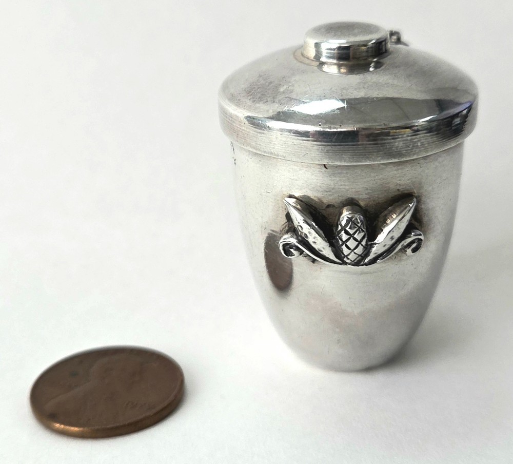 Georg Jensen Sterling Silver Acorn Pill Box