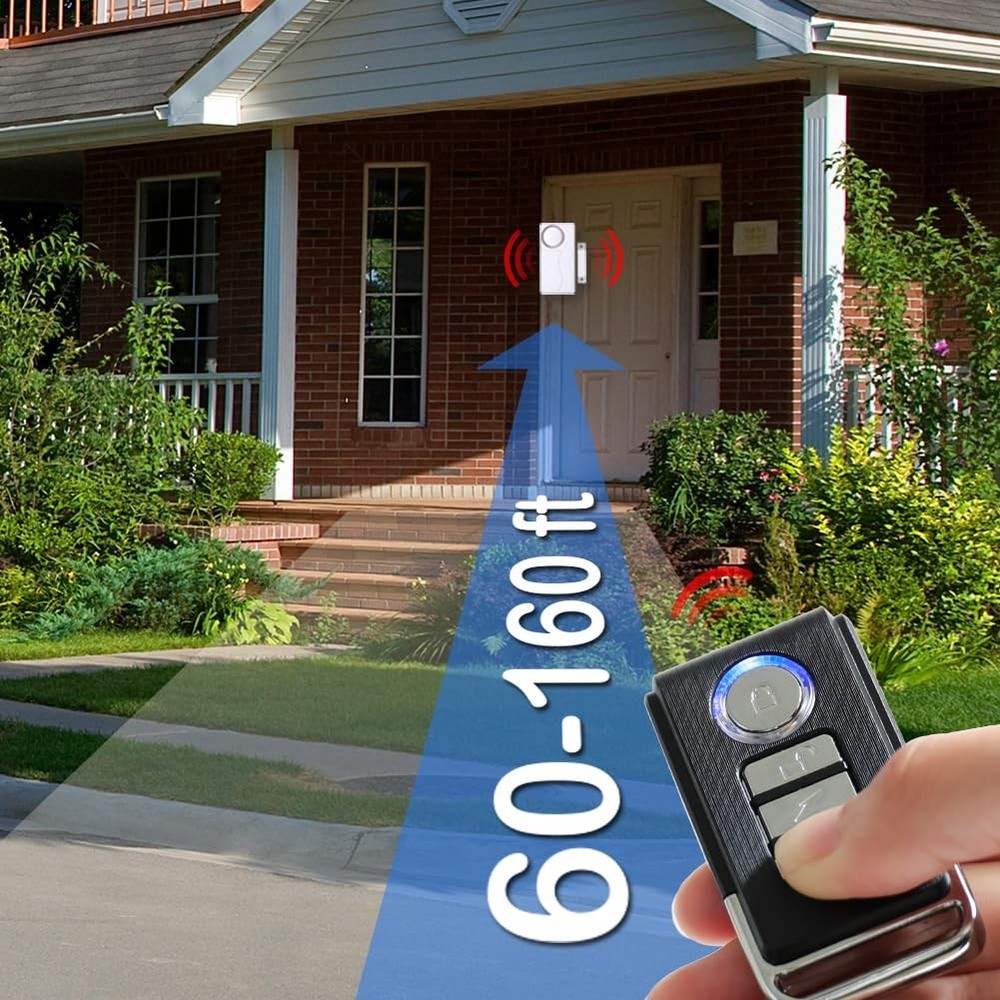 HENDUN Wireless Remote Door Alarm When Opened, Windows Open 1 pack, black