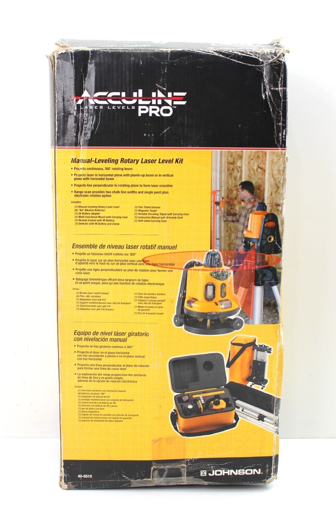Acculine Johnson Pro Laser Level Bundle 40-6500