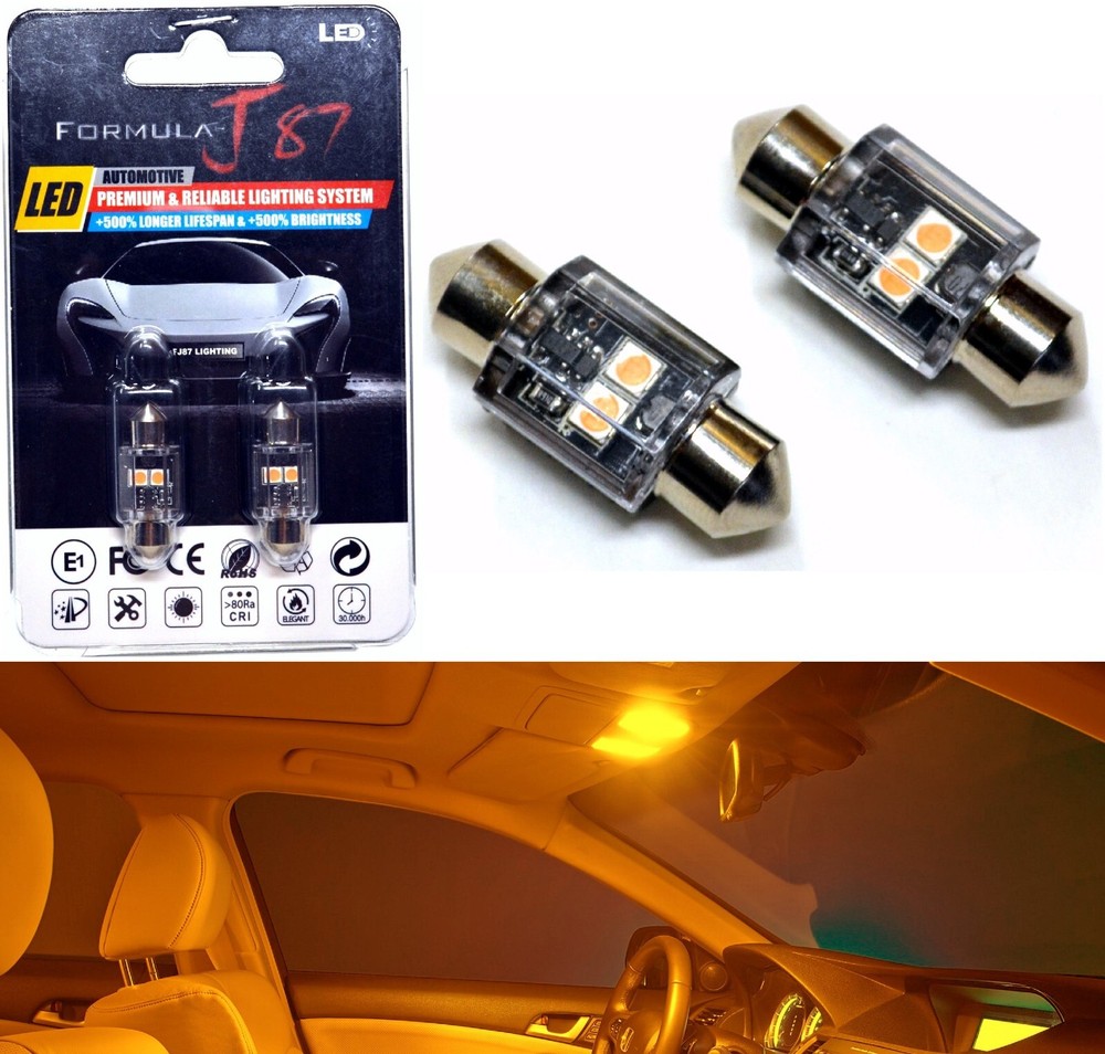 LED Light Canbus Error Free DE3175 5W Orange Two Bulb Interior Dome Replacement