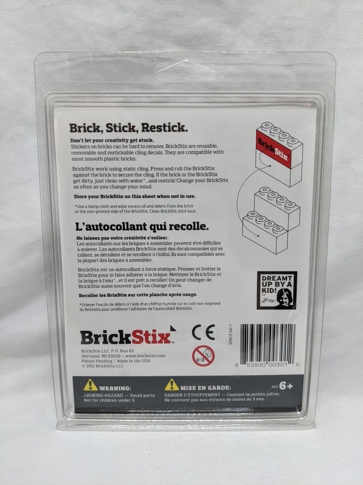 Brick Stix Plastic Building Space Theme Stickers