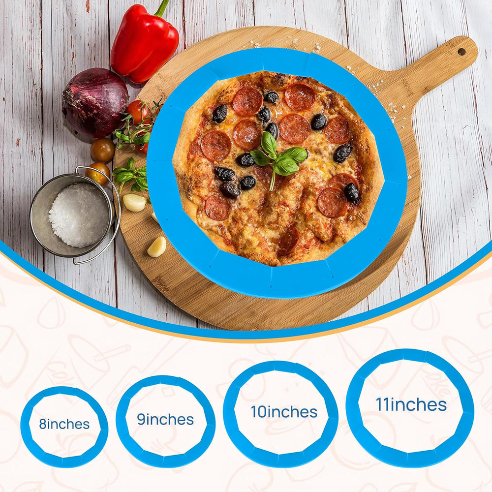 2 Pack Adjustable Pie Crust Shield Silicone Protectors - Bake Crust Protector Co