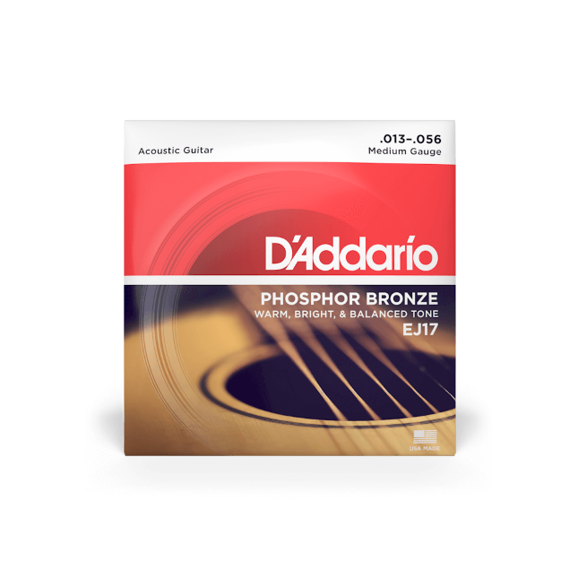 D'Addario EJ17 Phosphor Bronze Acoustic Guitar Strings Medium 13-56