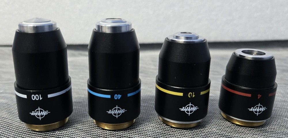 SWIFT MISCROSCOPE OBJECTIVES 4 X/ 10X/ 40X/ 100X/ (INV01-A001B)