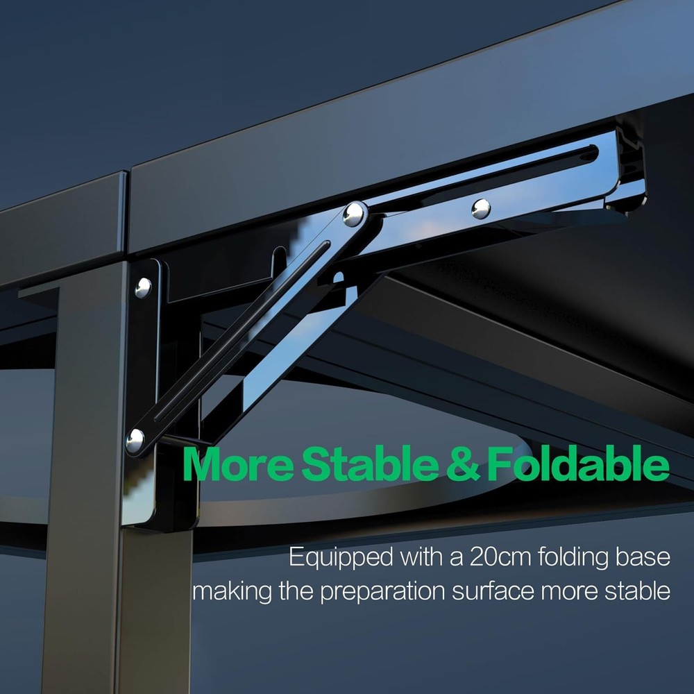 Outdoor Green Egg Table With Ultra-stable Side Table, Effortless Mobility