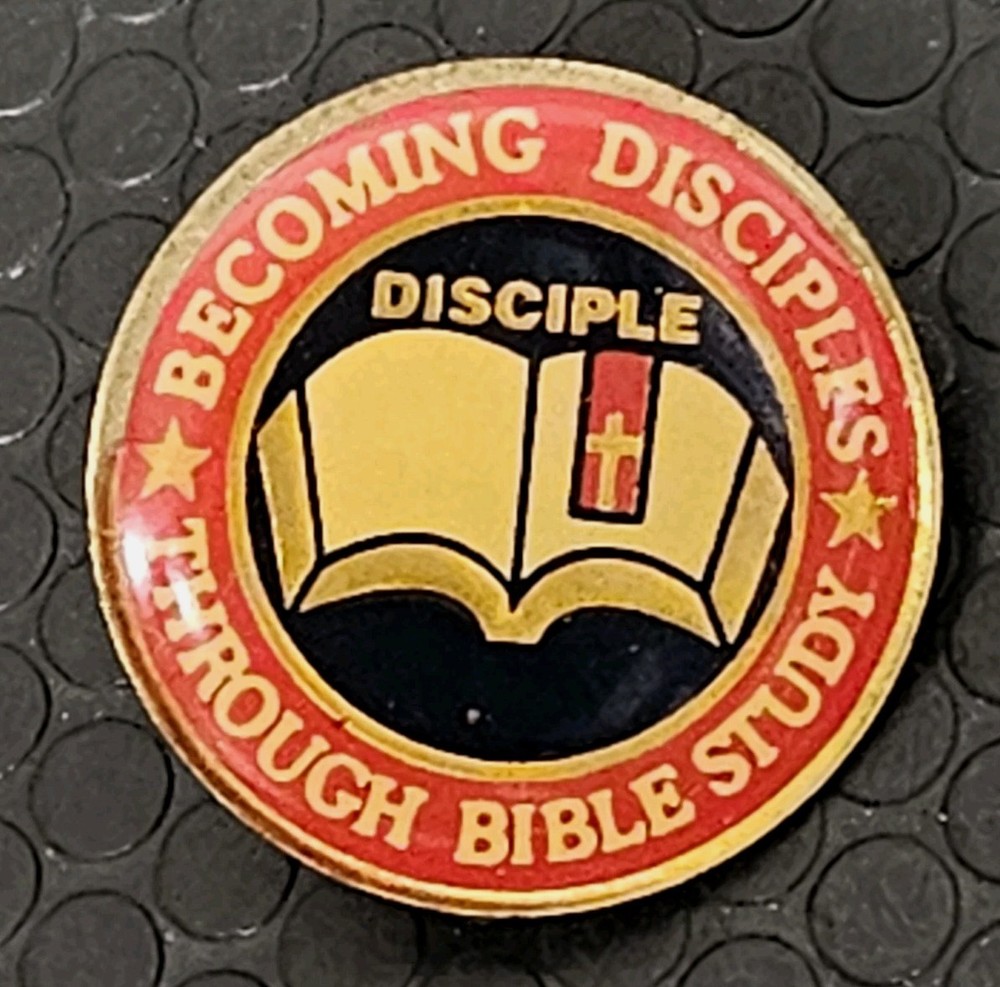 2 Vintage Religious Bible Study Disciple Pins