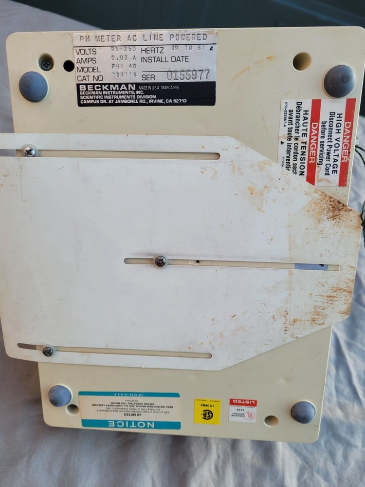 Beckman PHI 40 PH Meter Electrode Temperature Probe Tested Working w/ Card