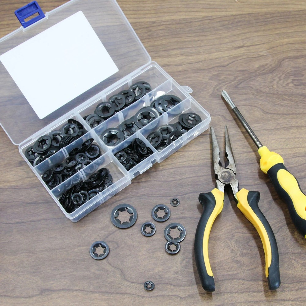 New Internal Tooth Star Lock Spring Quick Washer Push On Speed Nut Assortment