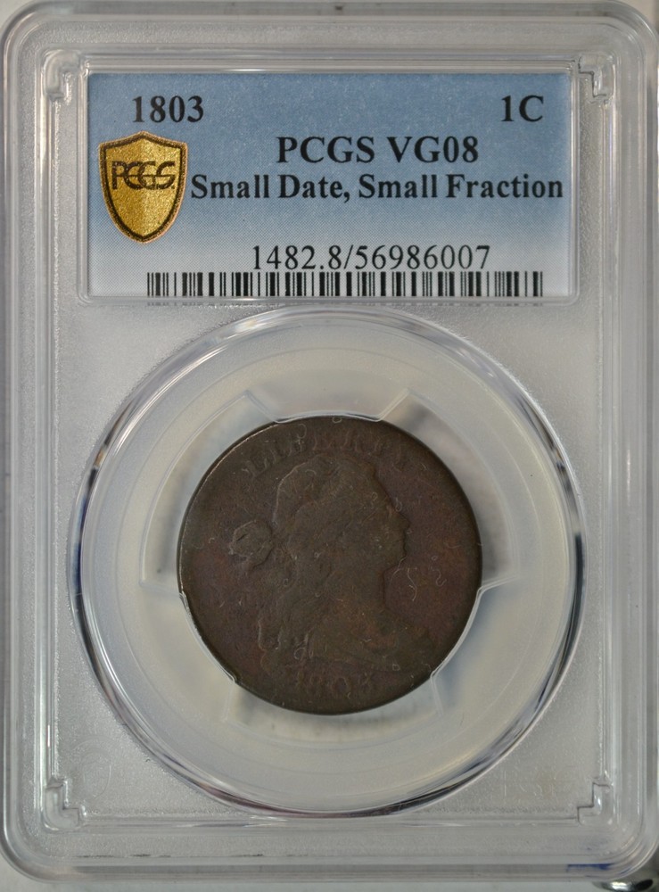 1803 Draped Bust large cent, PCGS VG08