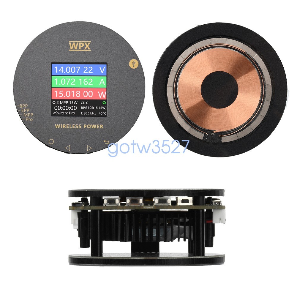 LCD Magnetic Wireless Charging Tester Voltage Current Power Meter Fast Charging