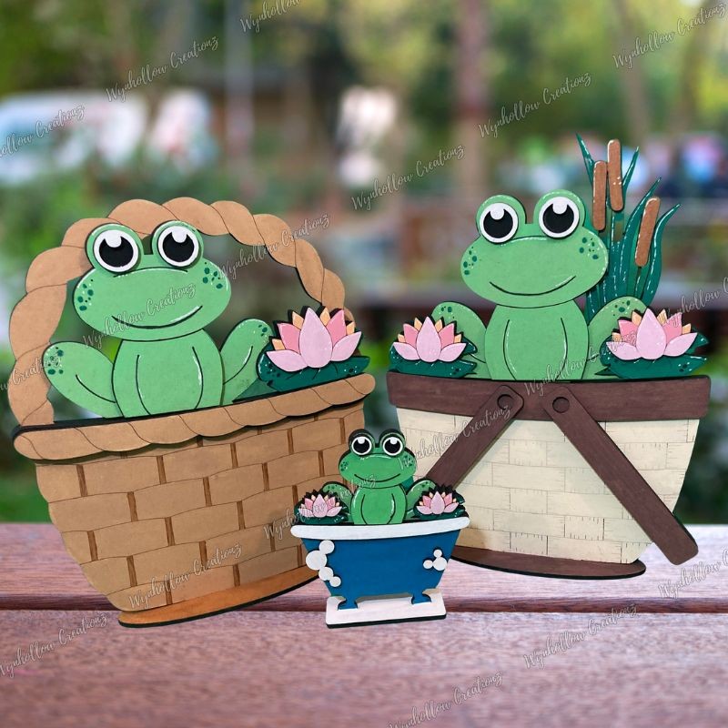 Frogs on the Pond Interchangeable Basket Insert