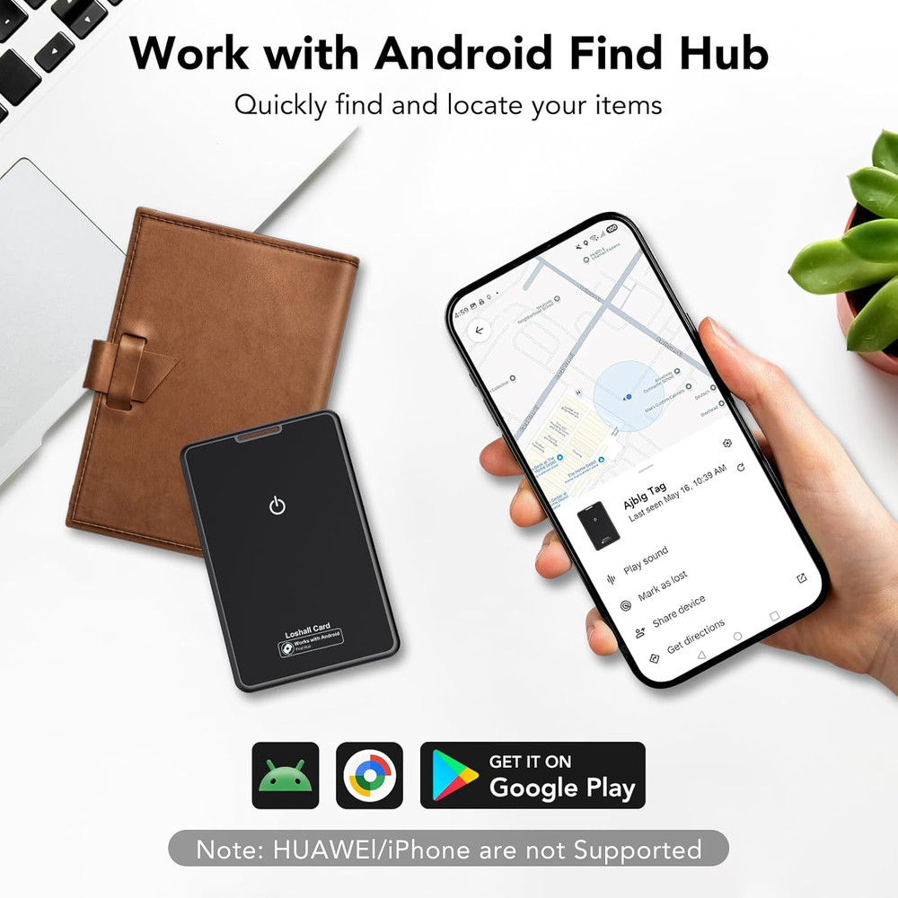 2 Pack Wallet Tracker Card for Android Bluetooth Tracker Work with Google Find H