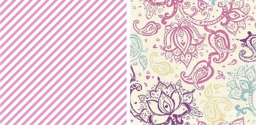 Pink Stripe, scrapbook paper, Double-sided Ella & Viv - EAV694