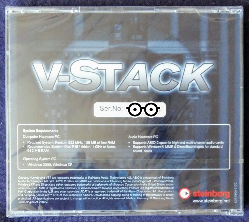 Steinberg V-STACK, VST System Link, Software, CD, New/Sealed