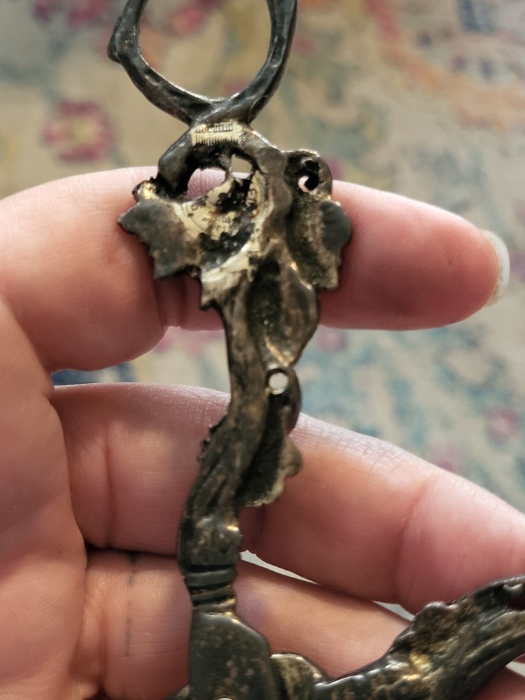 Vintage Silver-plated Grape Shear With Ivy And Grapes