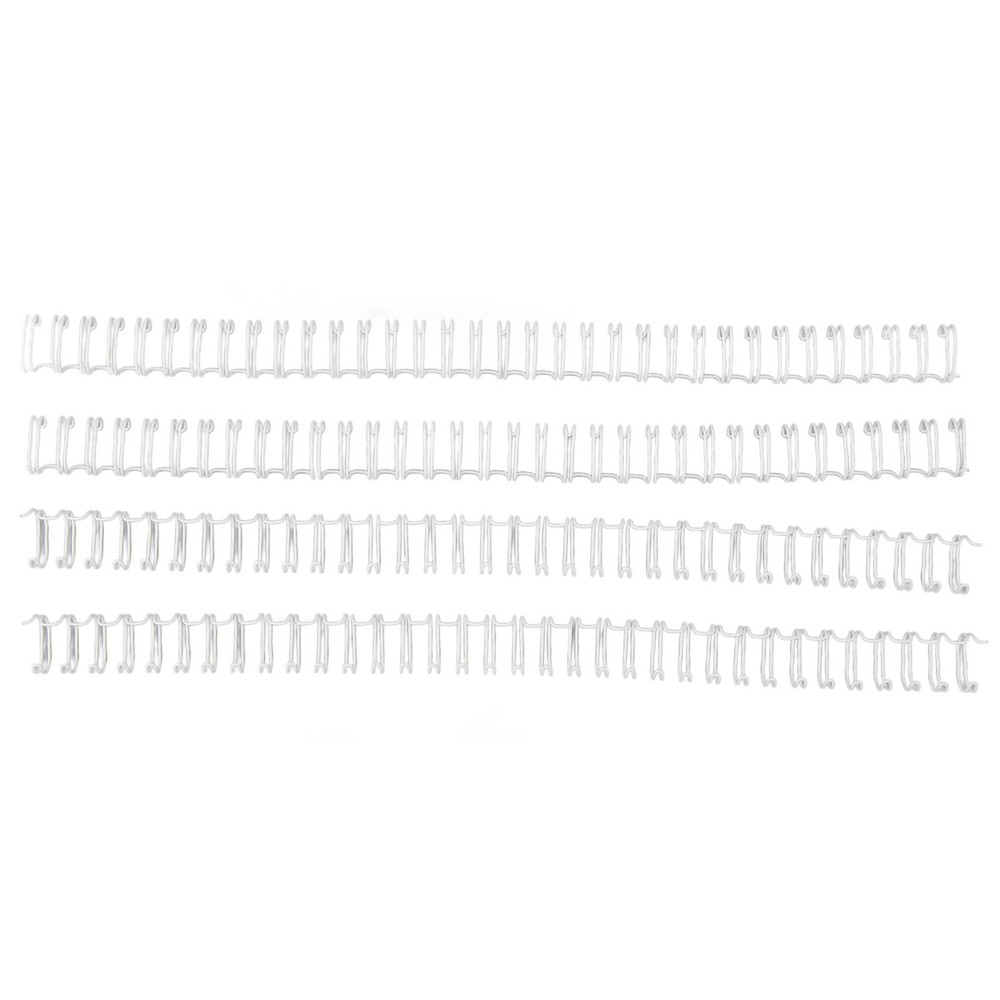 White 100x Double Loop Wire Binding Spine 60 Sheet Capacity 3:1 Pitch 34 Loop 9.