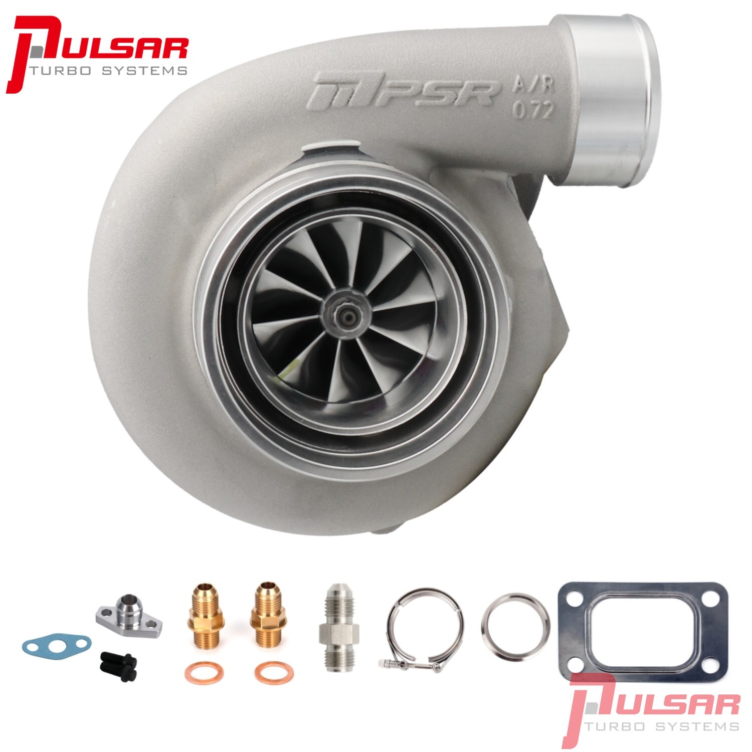 Pulsar Turbo PSR3584 GEN2 Dual Ball Bearing Turbo T3 Open inlet, Vband 0.82 A/R