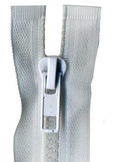 75cm White Open End Chunky Zip