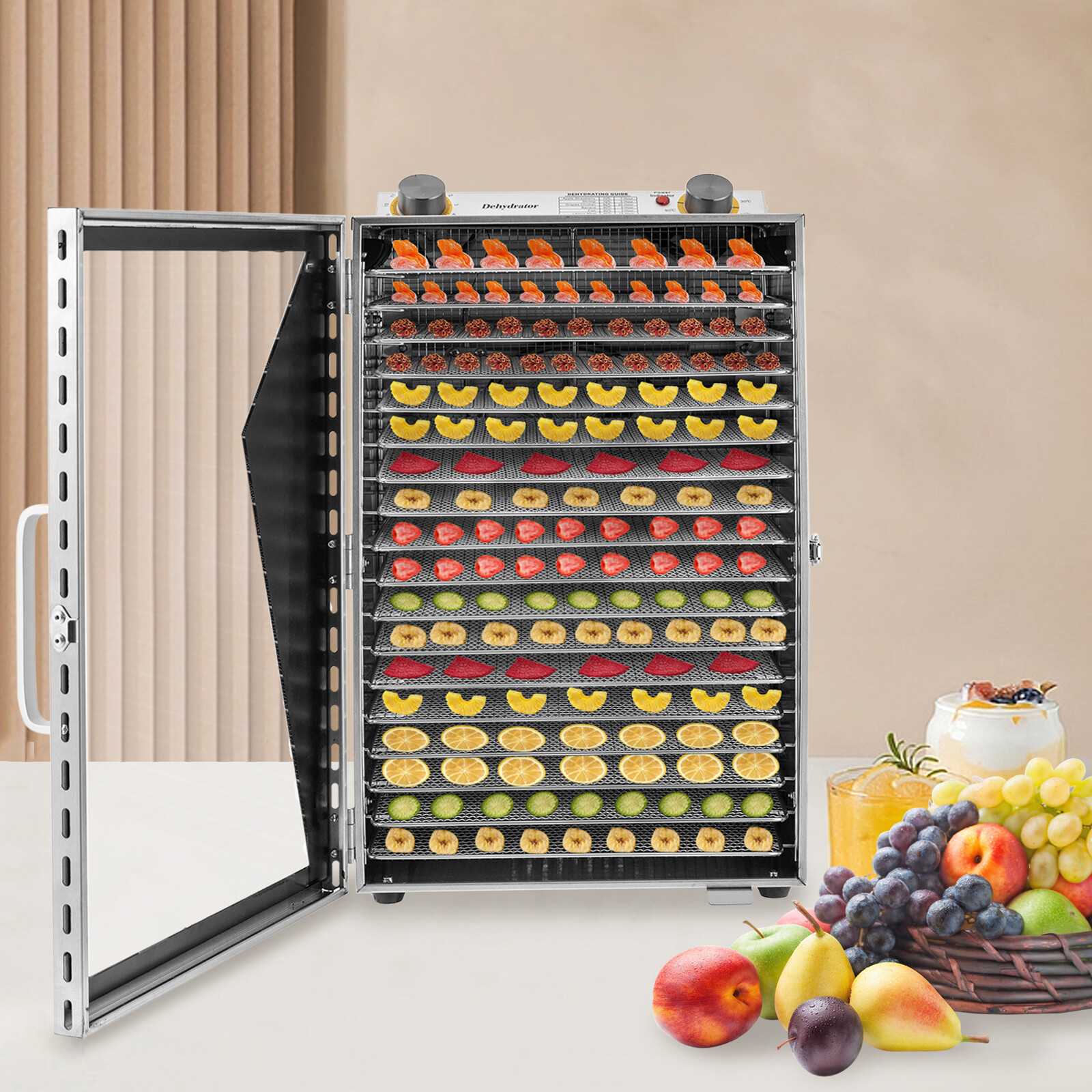 Food Dehydrator For Fruit 18 Trays Deshidratador De Alimentos Home Use 600W HOT!